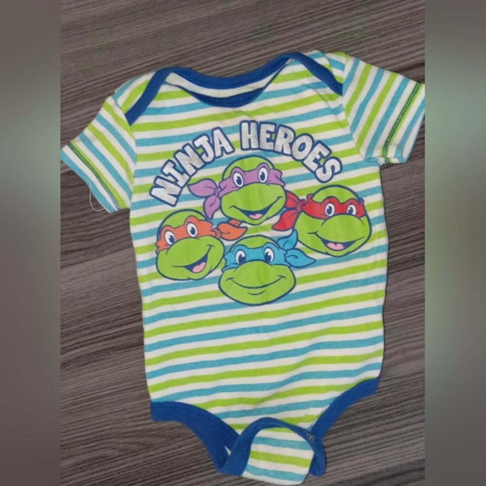 Baby Boys Nickelodeon 6/9m TMNT Striped Onesie Turtles Bodysuit One Piece